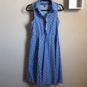Blue & White Polka Dot Summer Dress